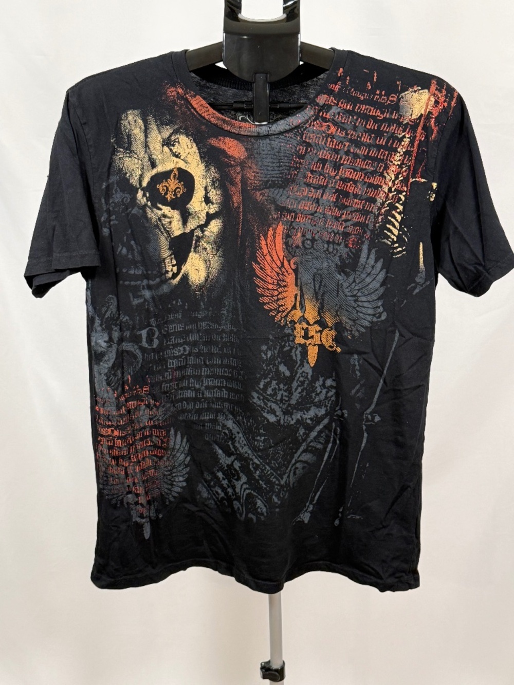 Vintage Manchester Ltd XL Y2K Gothic Angel Wings Graphic Tee Made USA